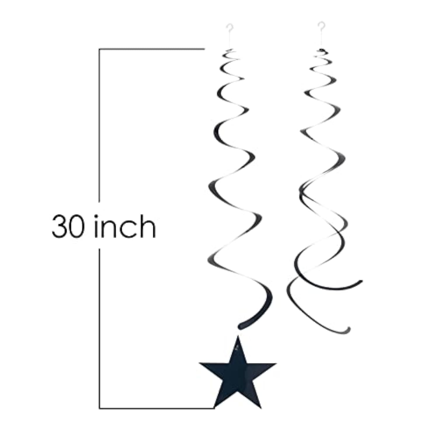 30 Pc Red Black Gold Star Hanging Swirls Party Ceiling Decoration