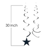 30 Pc Red Black Gold Star Hanging Swirls Party Ceiling Decoration