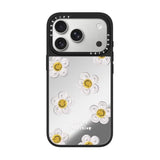 Mirror Iphone 17 Pro Case [Reflective/Compatible With Magsafe / 4.9 Ft. 1X Military Grade Drop Protection] - Daisy - Silver On Black