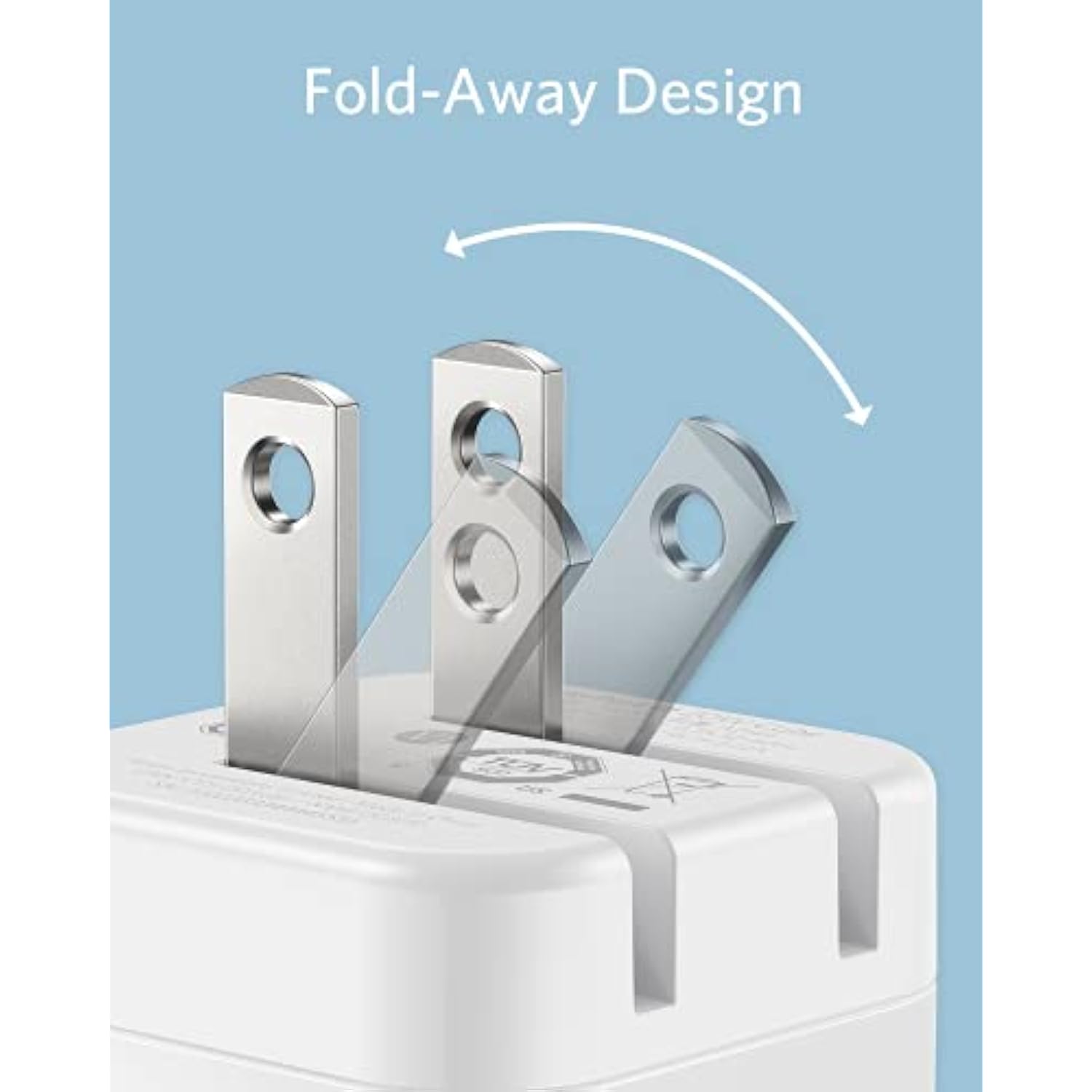 2-Pack 20W USB C Fast Charger with Foldable Plug for iPhone, Galaxy, Pixel