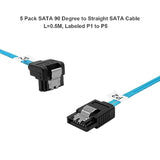 Sata-Iii Cable: 0.5M, 5 Pack Sata 90-Degree Cable Thin-Sata Cable Sata Right-A