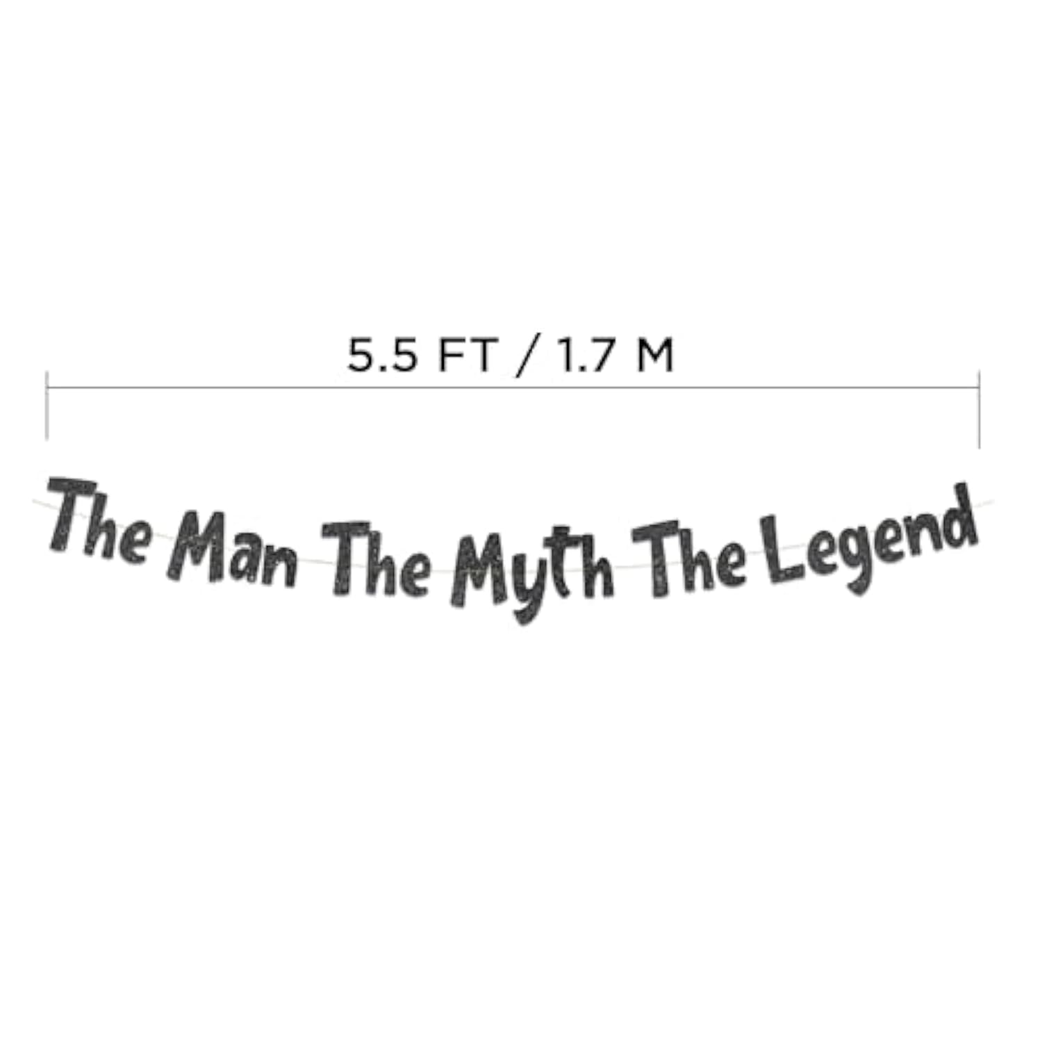 The Man The Myth The Legend Black Glitter Banner – Men’S Birthday, Bachelor Party, Retirement Party Supplies, Gifts And Decorations