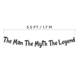 The Man The Myth The Legend Black Glitter Banner – Men’S Birthday, Bachelor Party, Retirement Party Supplies, Gifts And Decorations