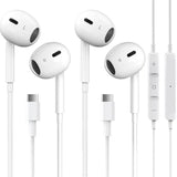 2 Packs Usb C Headphones For Iphone 16/15 Pro Max Plus Type C Earbuds Wired Earphones With Mic & Remote Control Noise Cancelling For Iphone 16/15 Pro, Ipad Pro, Galaxy S23/S22/S21/S20/Ultra Note 10/20