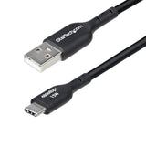StarTech.com 10ft (3m) USB-A to USB-C Charging Cable, Charge & Sync, 3A, USB 2.0, TPE Jacket, Black USB Charging Cord