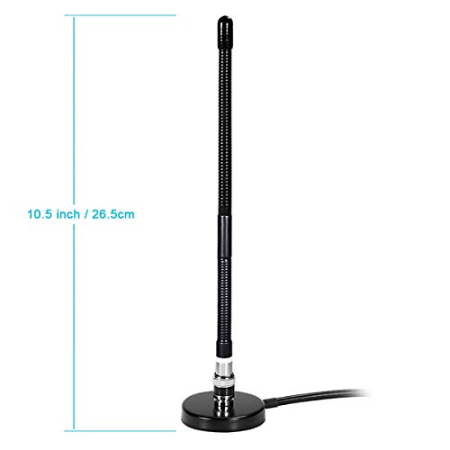 27MHz CB Radio Antenna Soft Whip Magnetic Base BNC & PL259 Male Compatible with Cobra Midland Uniden Maxon President Portable Handheld CB Radio Car