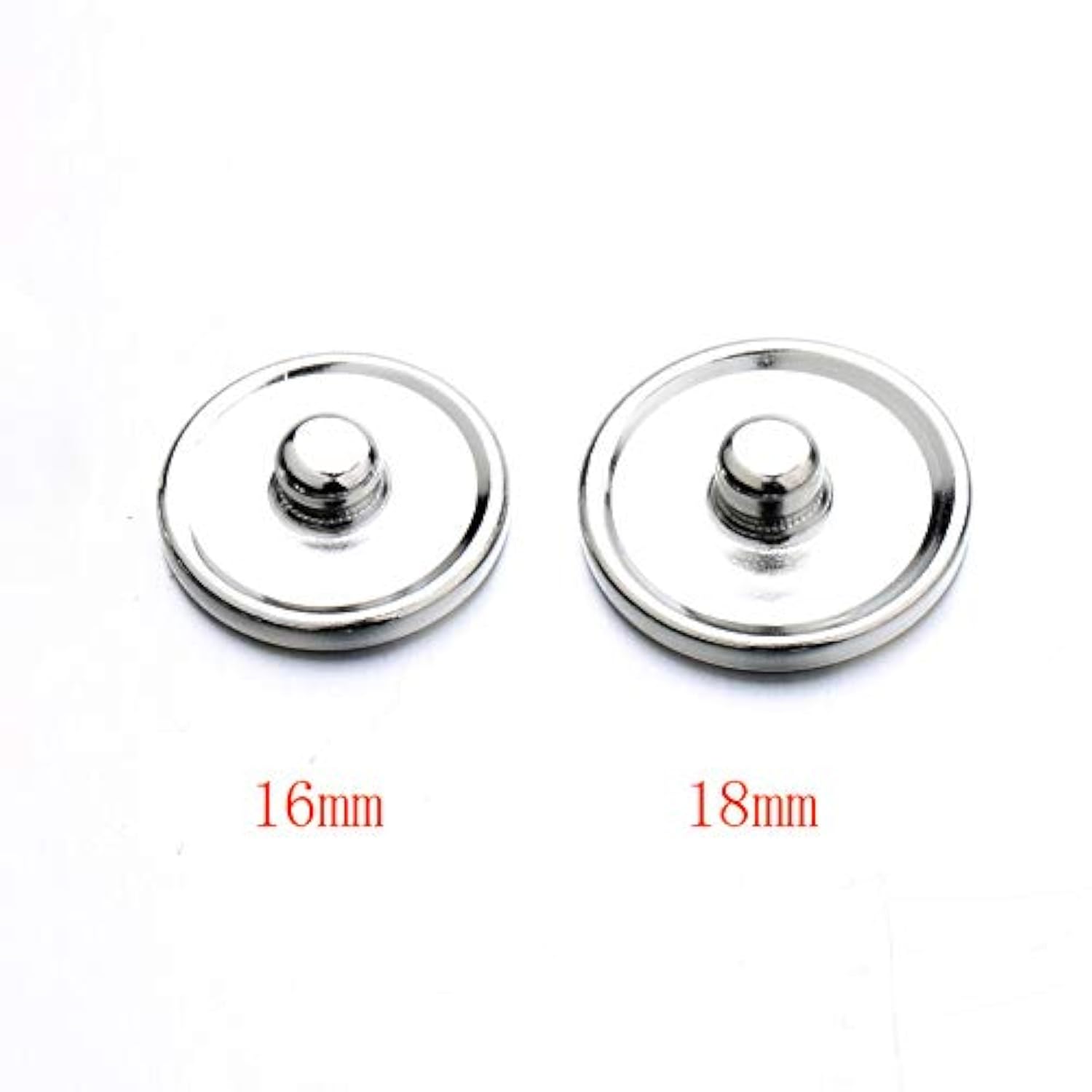 50 Pcs Snap Button Base Trays Blank Press Button Cabochon Settings Diy