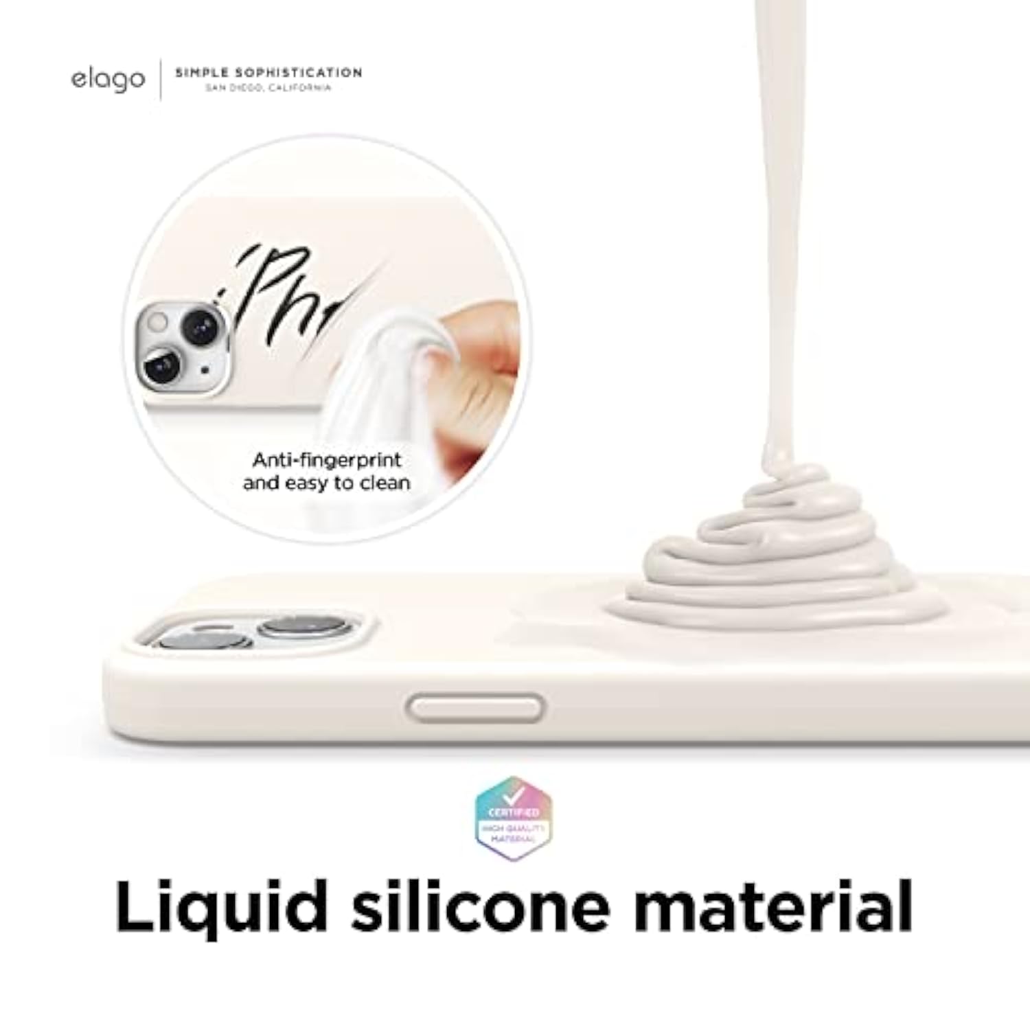 elago Compatible with iPhone 13 Mini Case, Liquid Silicone Case, Full Body Screen Camera Protective Cover, Shockproof, Slim Phone Case, Anti-Scratch Soft Microfiber Lining, 5.4 inch (Stone)