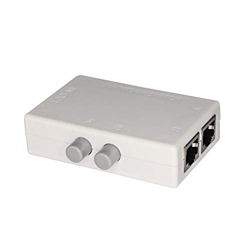 Rj45 Splitter Selector Switch, 2 Ports Network Switch Splitter Selector Hub 2-In 1-Out Or 1-In 2-Out 100M T 2-Way Rj45 Ethernet Network Push Button Metal Mini Switch Box