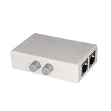Rj45 Splitter Selector Switch, 2 Ports Network Switch Splitter Selector Hub 2-In 1-Out Or 1-In 2-Out 100M T 2-Way Rj45 Ethernet Network Push Button Metal Mini Switch Box