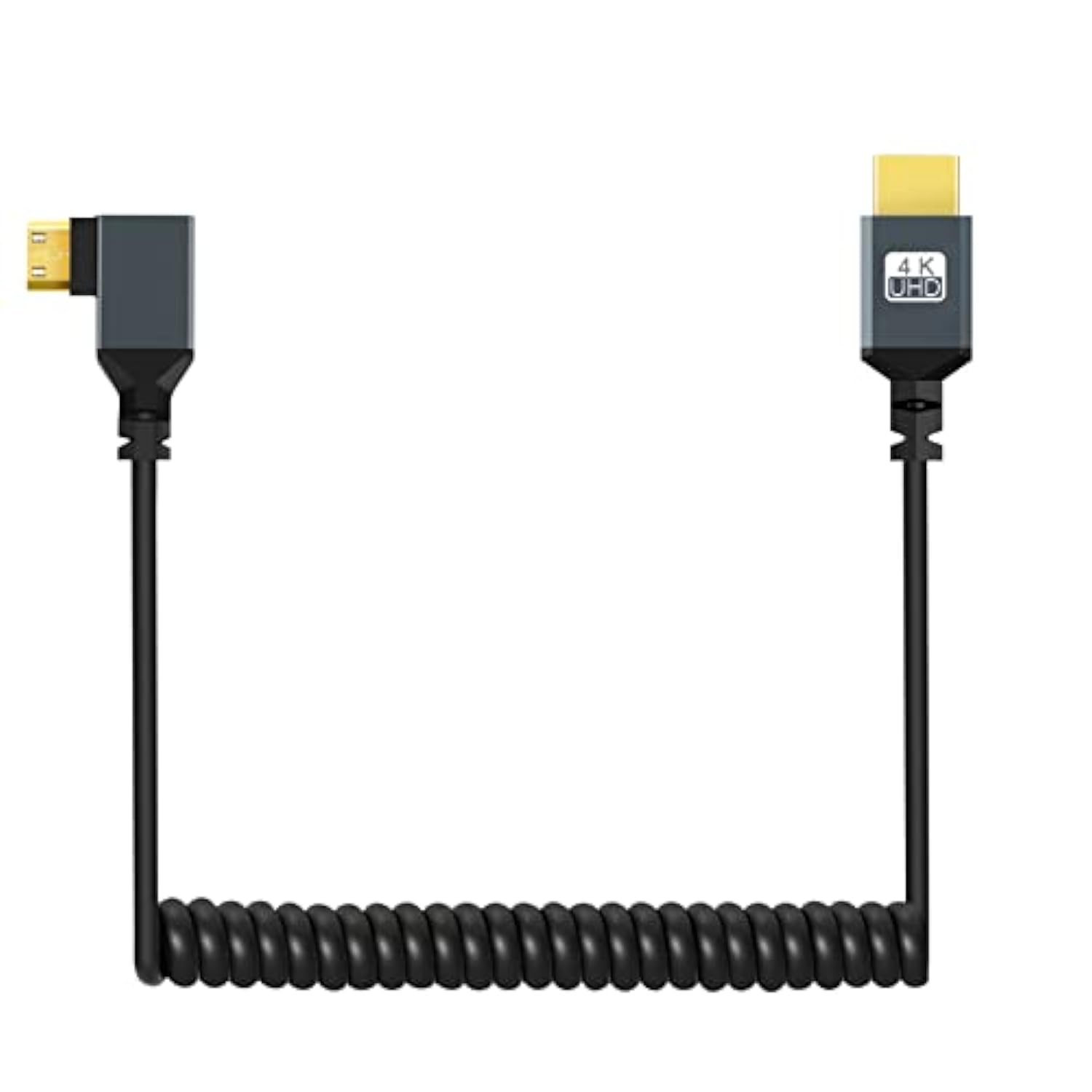 90° Degree Coiled Mini Hdmi To Hdmi Cable, Right Angled Mini Hdmi To Hdmi Coil