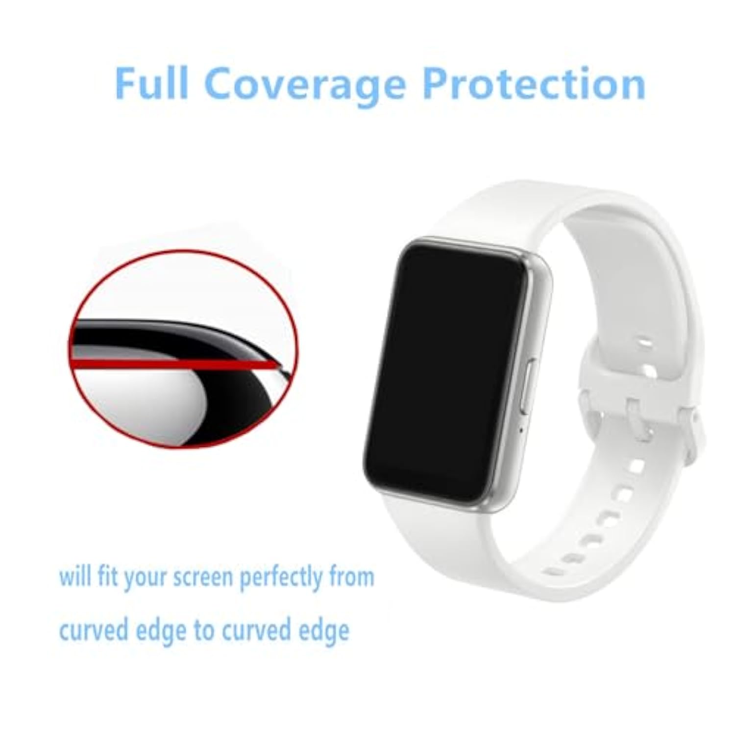 Screen Protector Compatible For Galaxy Fit 3 Fitness Tracker (3 Pack) 3D Full Coverage Pmma Protective Film For Fit 3 Smart Watch 1.6"