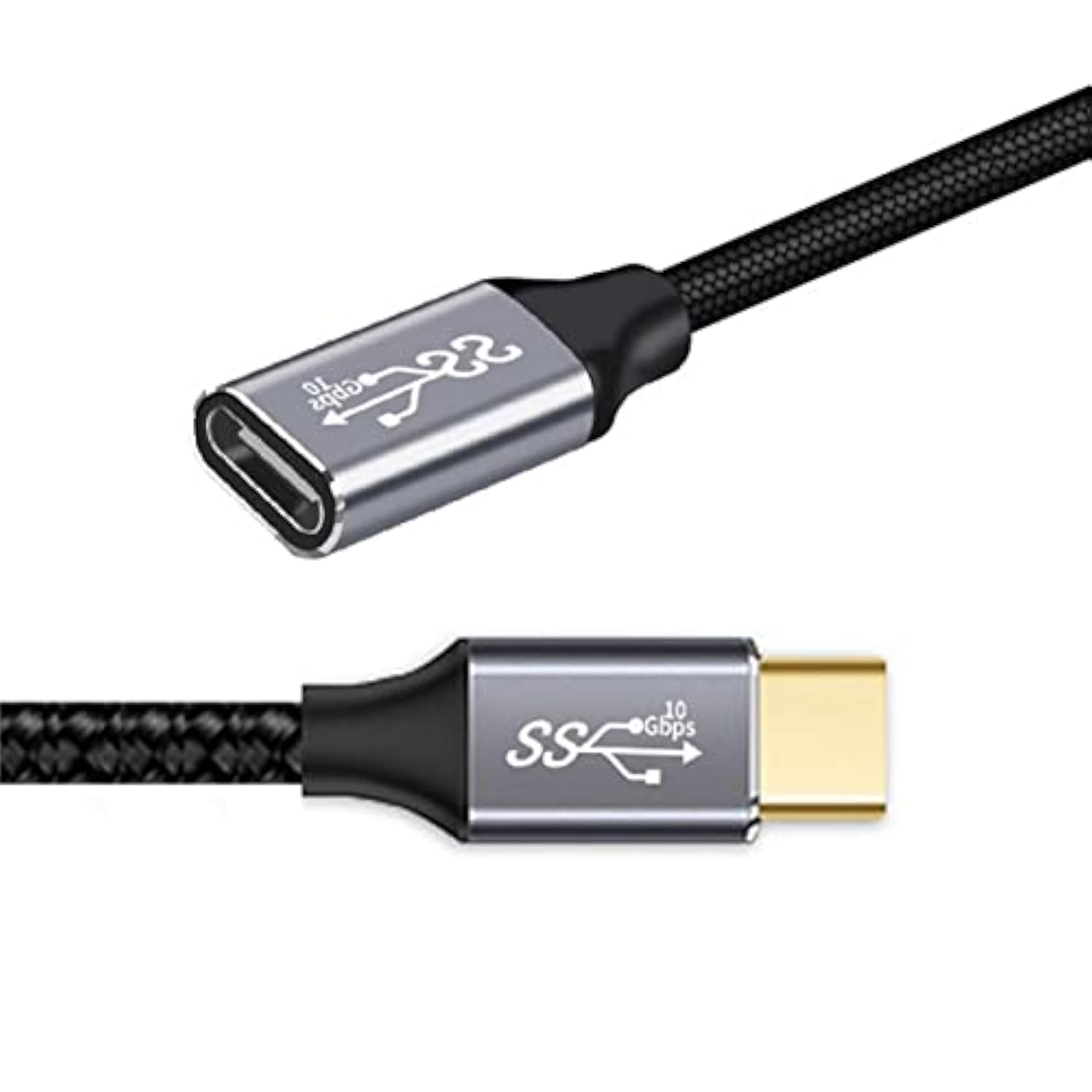 Usb-C Usb 3.1 Type-C Male To Female Extension Data Cable 10Gbps 100W With Sleeve For Laptop Phone 1.0M