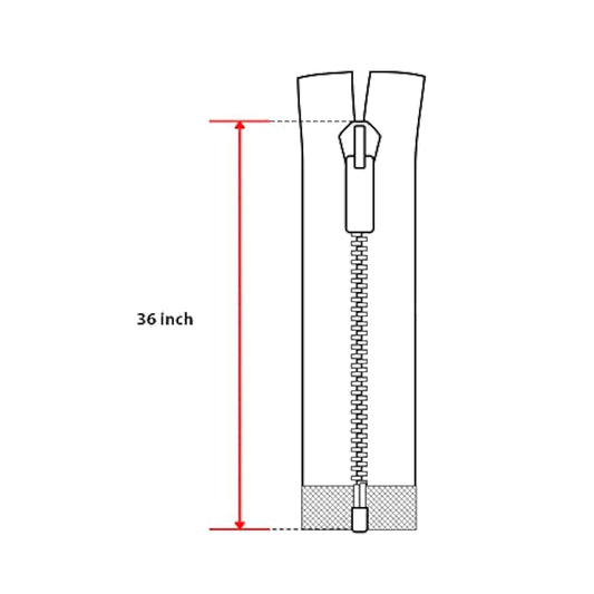 Molded Plastic Jacket Zipper 36" White Zip For Sewing Craft