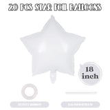 20 Pcs Star Balloons,18 Inch White Star Foil Balloons,Stars Shaped Balloon Mylar Helium Balloon For Birthday Party Anniversary Wedding Baby Shower Decorations (White)