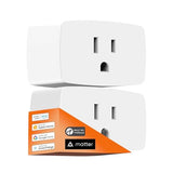Matter Over Thread Smart Plug, Smart Mini Outlet, Works With Apple Home, Alexa & Google Home, 15A/1800W 2 Pack