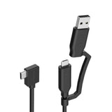 Mobile Pixels 2-In-1 Usb Cable,3A/5.0 Gbps Usb Type C To Usb Type A/C Cable With Right Angle Head (3Ft, Black)