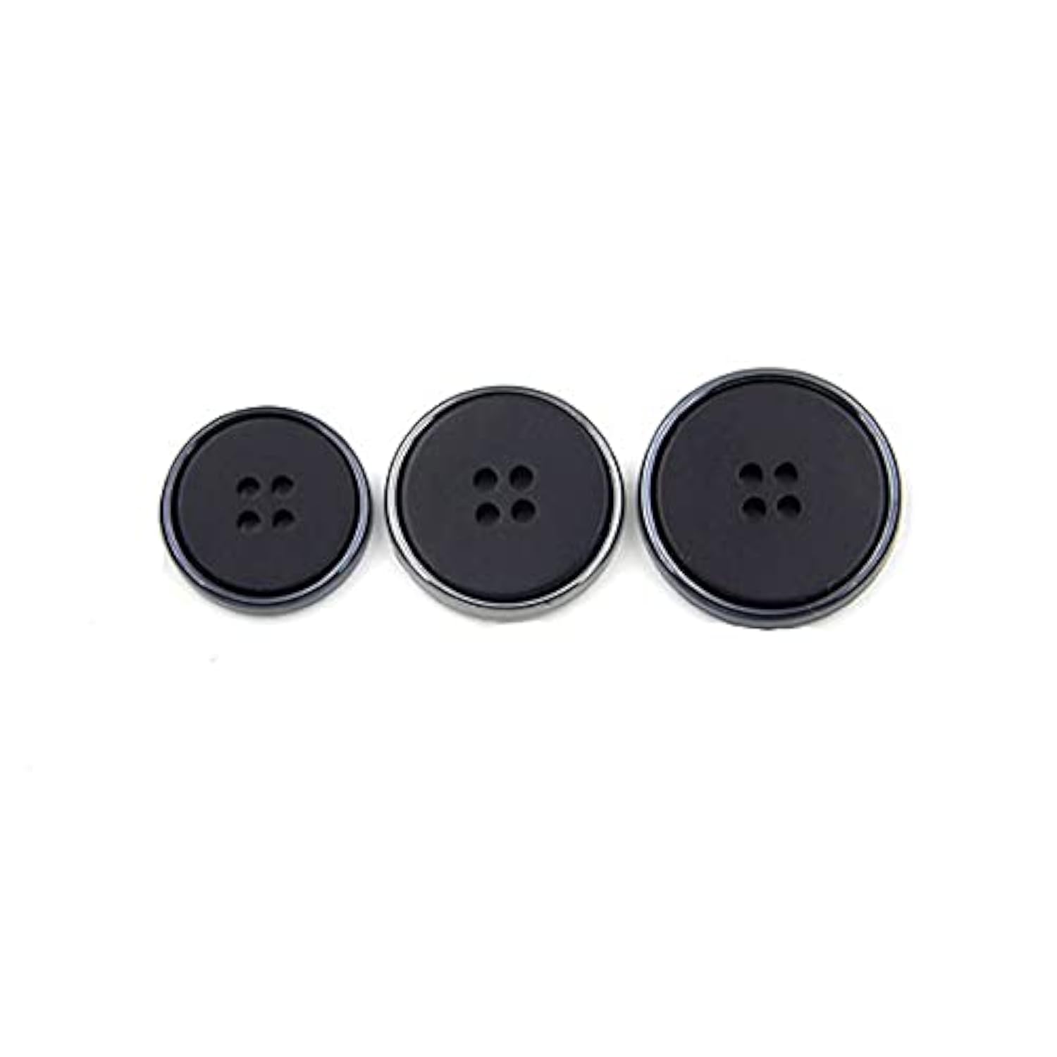 10 Pcs Resin Round Black Men Suit Buttons 4 Holes Coat Windbreaker But