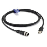 Industrial M12 4 Pin A Code Male to USB 2.0 Male Data Connection Cable High Flex Shielded Moulded IP67 Waterproof Cable 1M