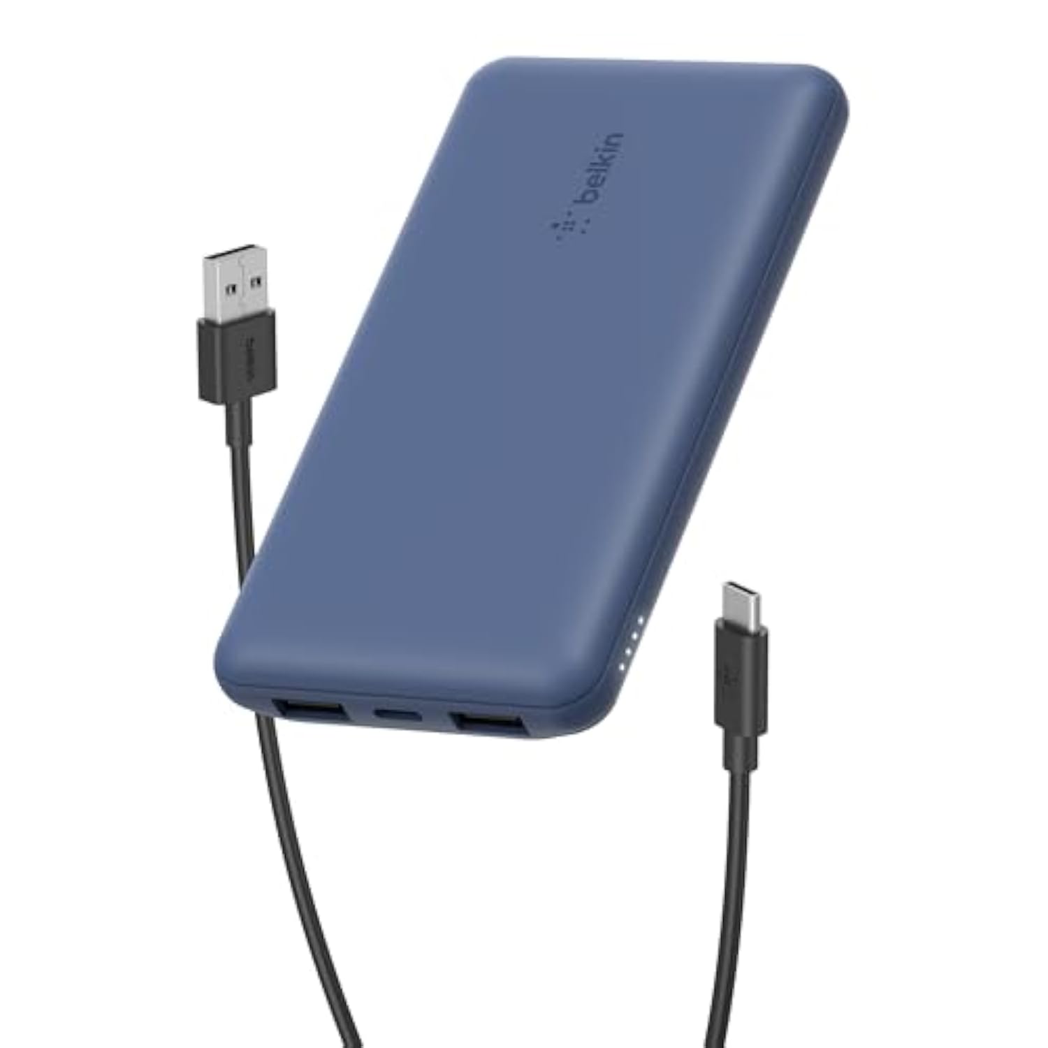 Belkin Portable Charger, USB C Power Bank 10000 mAh w/ 2xUSB-A Ports, 15W w/ Type-C to Type-A Cable - iPhone 17, Air, Pro, Pro Max, Samsung Galaxy S25, Nintendo Switch 2, Google Pixel 10, etc. - Blue