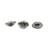 12 Pieces Leaf Metal Shank Buttons 18Mm X 13Mm (Antique Silver)