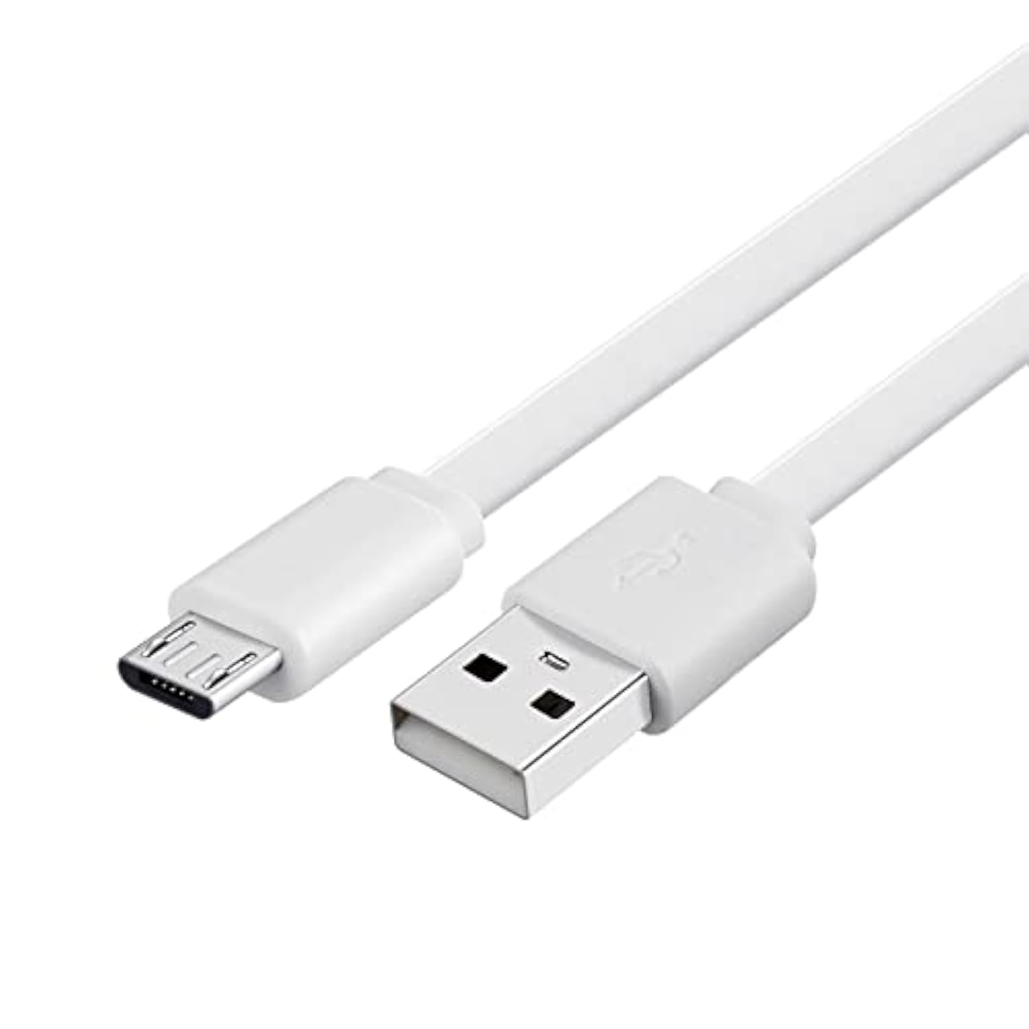6-Inch Short Flat White Micro USB Cable - Bulk 5-Pack for Charging and Data Transfer