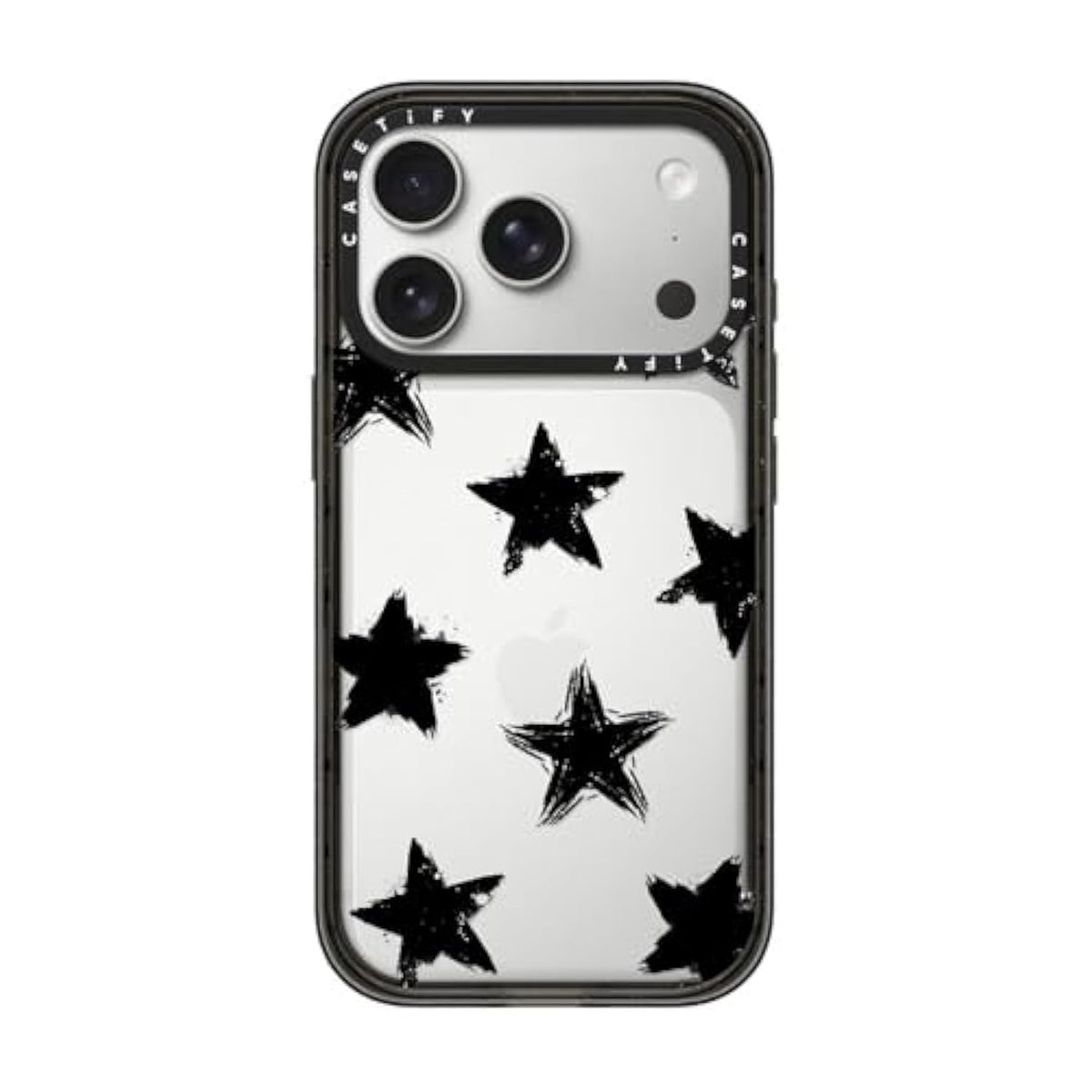 Impact Iphone 17 Pro Case [Slim/Wireless Charging Compatible / 8.2 Ft. 4X Military Grade Drop Protection] - Star Marks - Clear Black