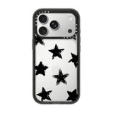 Impact Iphone 17 Pro Case [Slim/Wireless Charging Compatible / 8.2 Ft. 4X Military Grade Drop Protection] - Star Marks - Clear Black