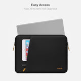 MOSISO 13.3 inch Laptop Case, 13-13.3 inch Laptop Sleeve Compatible with MacBook Air 13 13.6/Pro 13/Pro 14,HP Dell ASUS Lenovo Notebook, Portable Neoprene Carrying Computer Bag with Bevel Pocket,Black