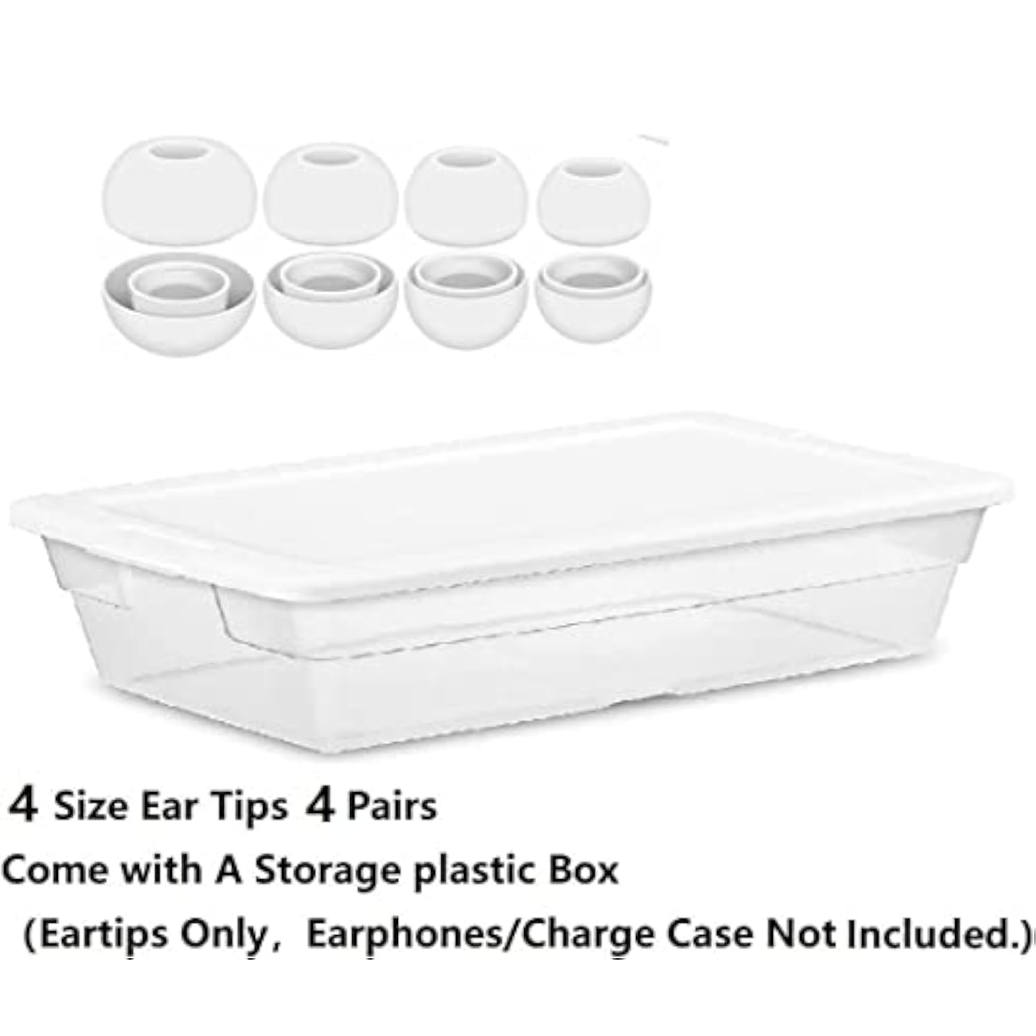 Xs Size Ear Tips Earbuds Covers Ear Caps Eartips Earpads Compatible With Apple Airpods Pro 2 And Airpod Pro 1, Silicone Tips, Fit In Case, 3 Pairs White Xs