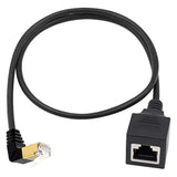 Cat8 Ethernet Extension Cable, Extreme Thin Up Angled Rj45 Male To Female Netw