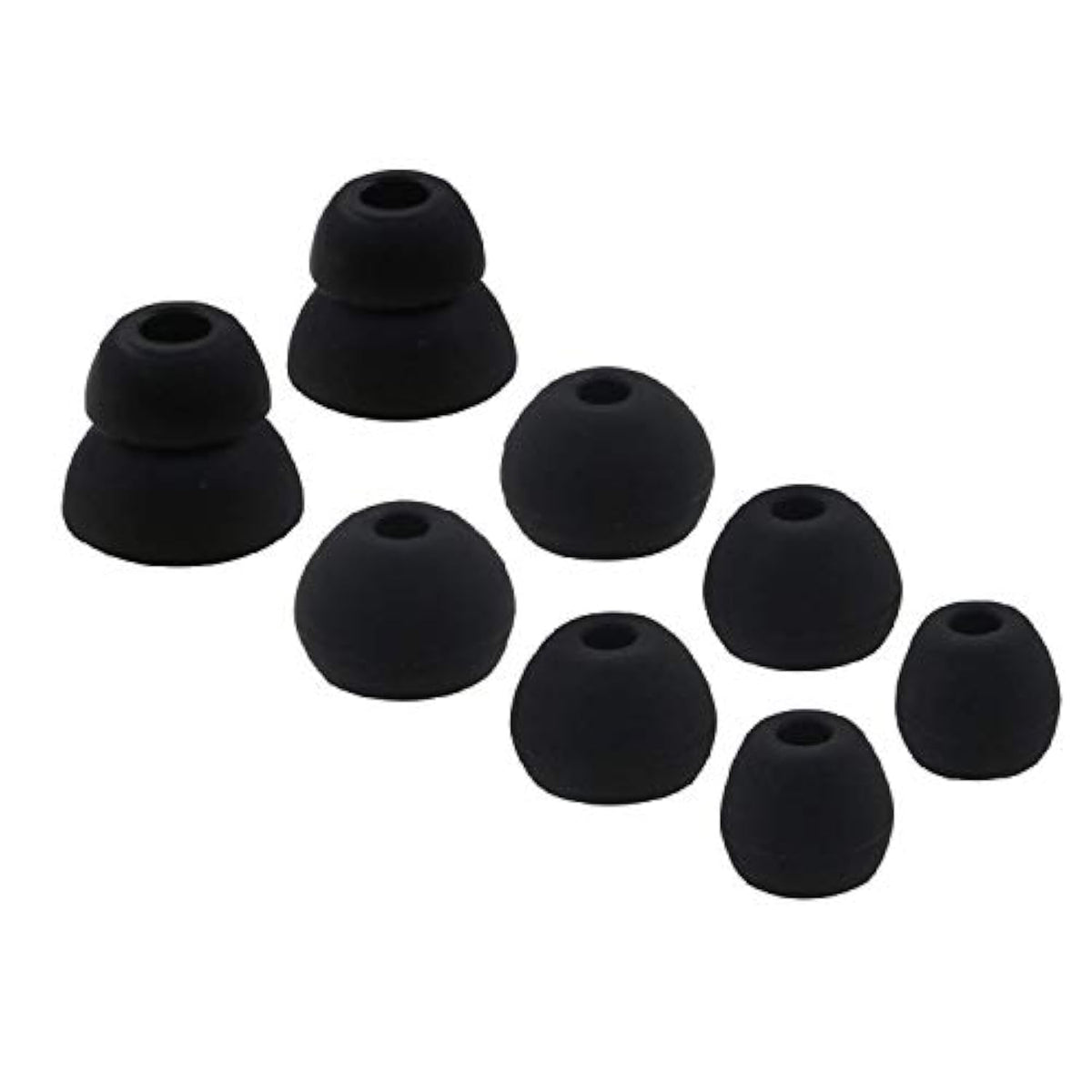 Replacement Ear Tips For Beatsx Wireless Headphone, Noise Isolation Comfort Silicone Tips, S/M/L Double Flange Size Included, 4 Pairs, Beatsx Eartips (Black)