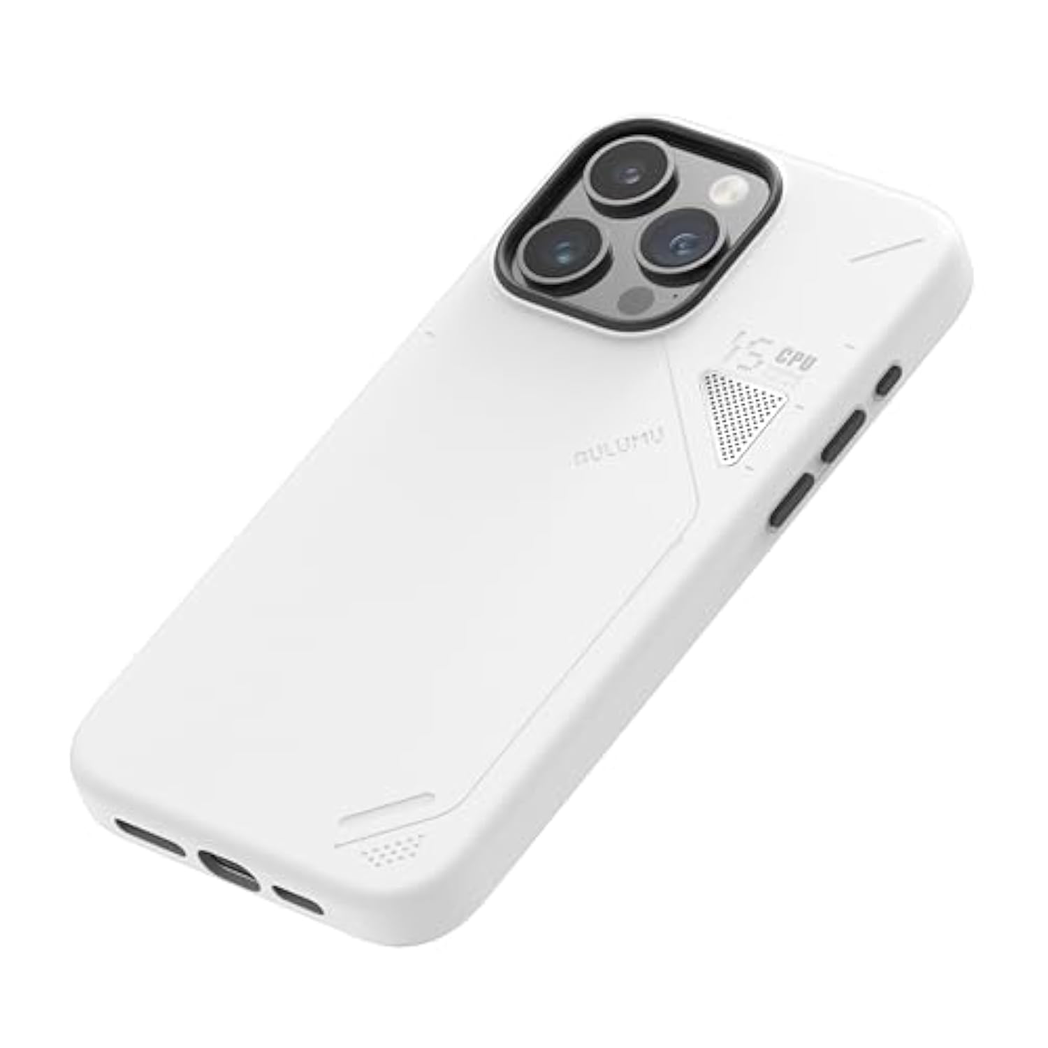 A15 Vegan Leather For Iphone 15 Pro Magnetic Case [Unique Cooling Window] - Compatible With Magsafe [Metal Individual Buttons] - White