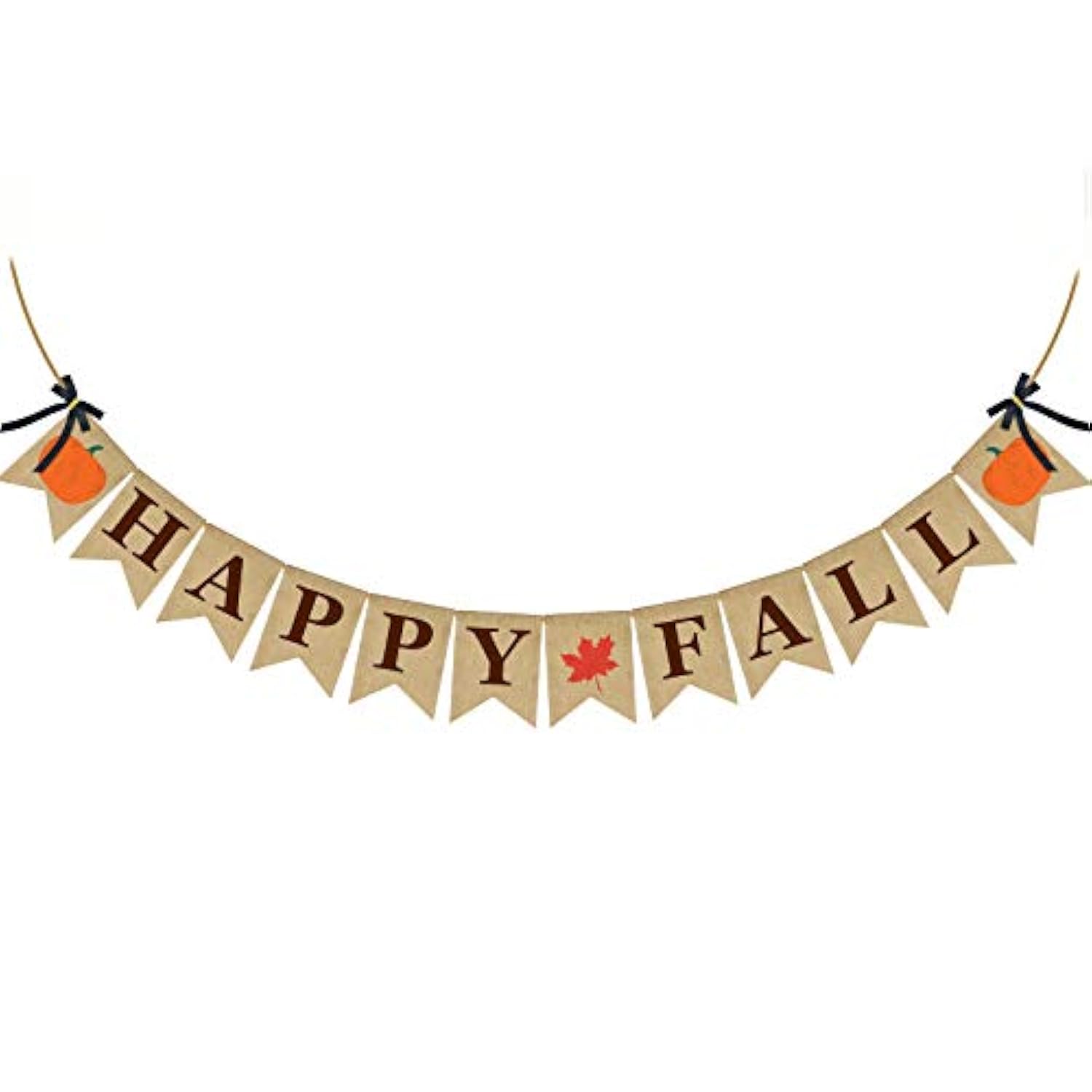 Burlap Happy Fall Banner Pumpkin Flag Rustic Autumn Harvest Home Party Decor