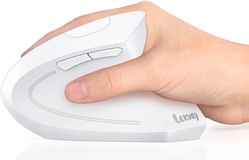 Ergonomic Mouse, Vertical Wireless Mouse, Rechargeable 2.4G Optical Carpal Tunnel Mice With Usb Receiver: 1000/1200/1600 Dpi, 6 Buttons, For Laptop, Computer, Mac, Pc, Desktop, Notebook, White