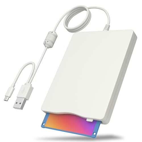 Floppy Disk Reader, 3.5 Inch External Floppy Disk Drive With Usb Type-C, Portable Fdd Floppy Disk Drive For Laptop Pc Windows 11/10/8/7/2000/Xp