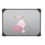 Bounce Macbook Air 15-Inch (M2/M3/M4) Case [Enhanced Protective Corner Design/Ventilation Cutouts/Anti-Slip Grip] - I'M Busy Macbook Case By Tabetaaii - Clear Black