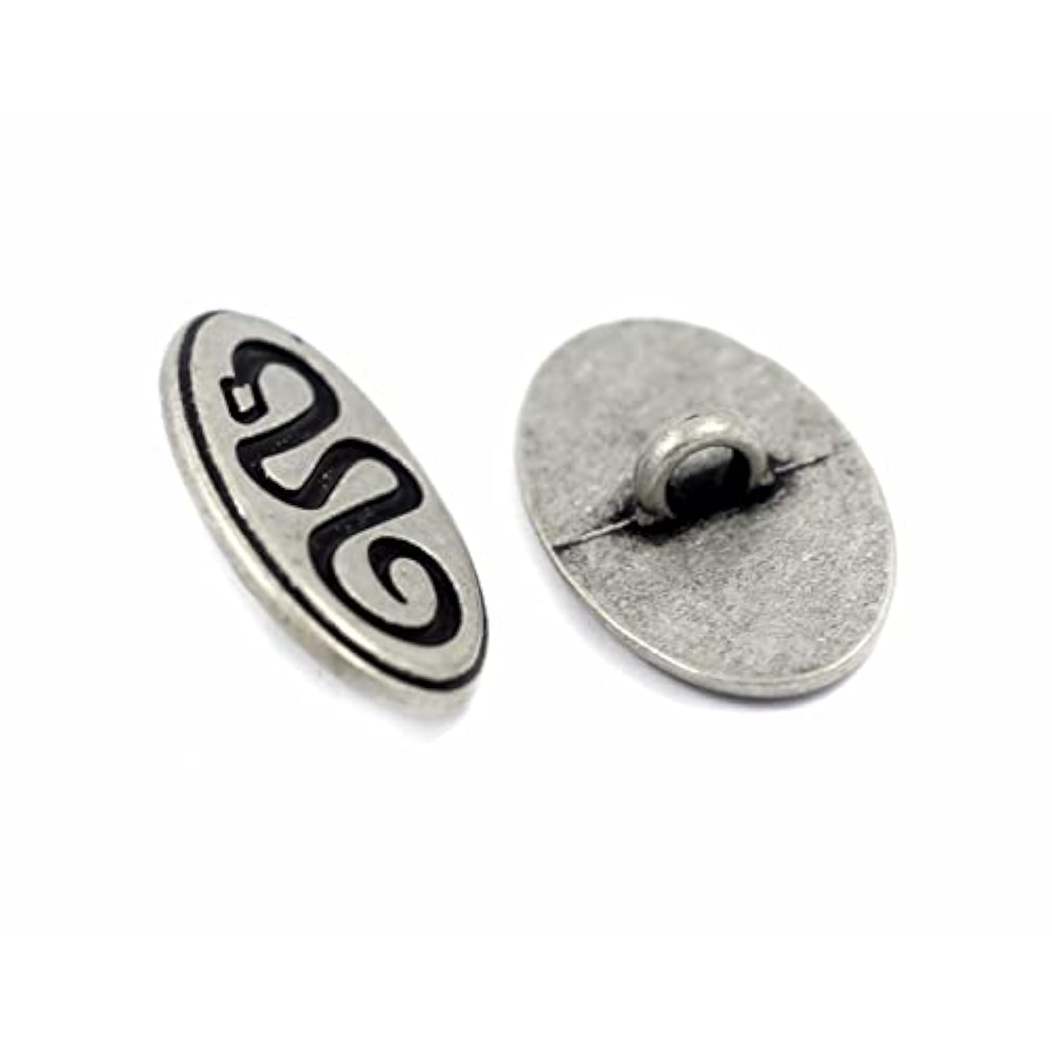 12 Pieces Sidewinder Snake Oval Metal Shank Buttons. 25Mm (1 Inch) (An
