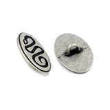 12 Pieces Sidewinder Snake Oval Metal Shank Buttons. 25Mm (1 Inch) (An