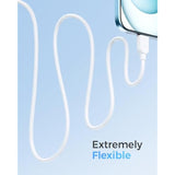 Cable Matters 3-Pack Extreme Flexible USB C Charging Cable 3ft in White, Up to [60W Charging, 480Mbps] Apple CarPlay, Android Auto, USB C Charger Cable for iPhone 16/15, Galaxy S24, iPad Pro
