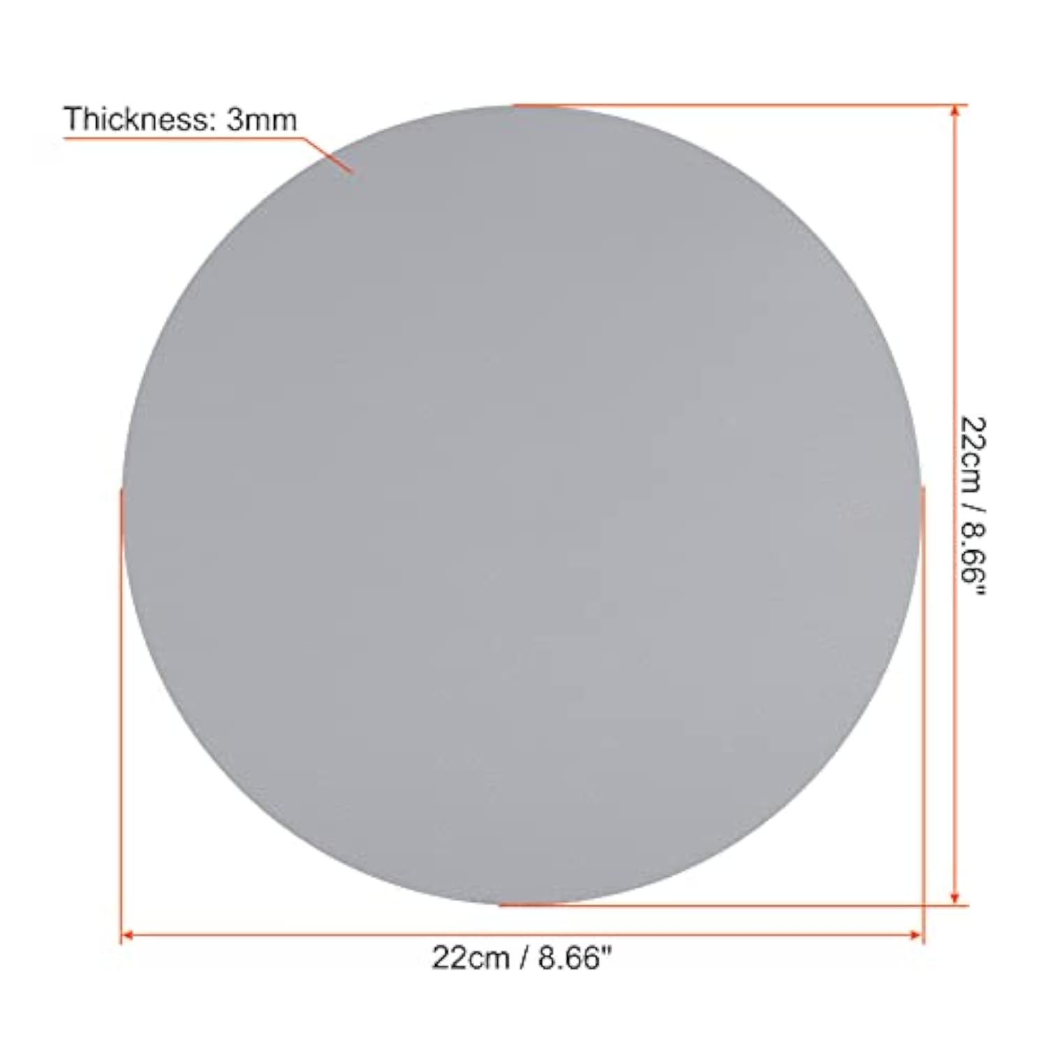 8.7"X8.7" Mouse Pad, Pu Leather Waterproof Round Desk Pad Writing Mat For Office Home, Gray