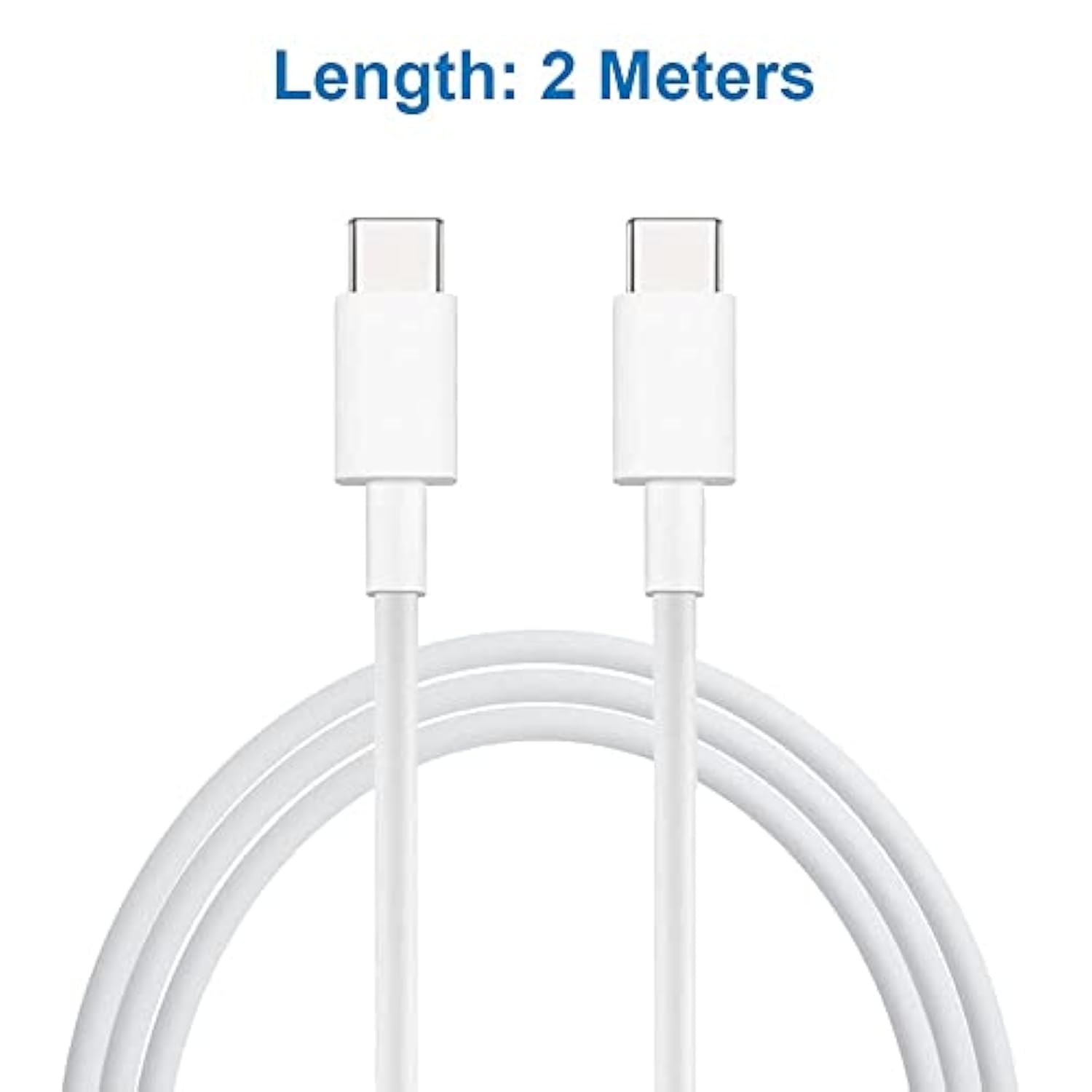 Usb - C To Usb - C Charger Cable 2 Meter / 6Ft White - For Fast Charging And D
