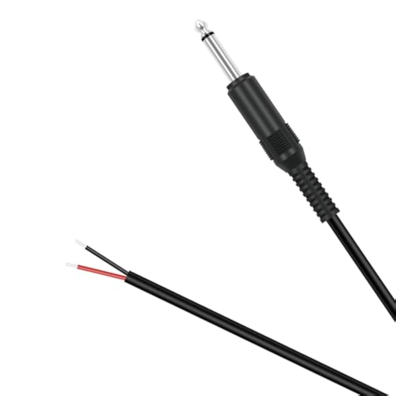 6.35Mm 1/4" To Speaker Wire Adapter, 2-Pack 6Ft 6.3Mm Ts Mono Male Plug To Bare Wire Pigtail Connector Repair 6.35Mm Jack Audio Cable For Microphone Speaker Electric Guitar Bass Keyboard Amplifier
