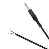 6.35Mm 1/4" To Speaker Wire Adapter, 2-Pack 6Ft 6.3Mm Ts Mono Male Plug To Bare Wire Pigtail Connector Repair 6.35Mm Jack Audio Cable For Microphone Speaker Electric Guitar Bass Keyboard Amplifier