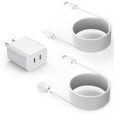 Fast Charger For Apple Watch Charger,Iphone Dual Port Wall Charging Block With 6.6Ft Magnetic Wireless Cable For Iwatch Charger,Usb C To Lightning Cable For Iwatch Series 10/9/8/7/6/Se2/5/Iphone 14/13