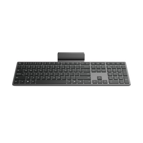 700 Modern Wireless Keyboard, 2.4 Ghz Dongle & Dual Bluetooth Connection, Aes-128 Encryption, 36 Month Battery Life, Luna Grey