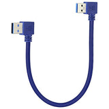 90 Degree Usb To Usb 3.0 Adapter Cable Left & Right Angle Usb 3.0 A Male To A Male Charging & Data Transfer Usb Cable For Hard Drive,Printers,Laptops,Keyboard,More Usb A Devices(0.3M/1Ft-Blue)