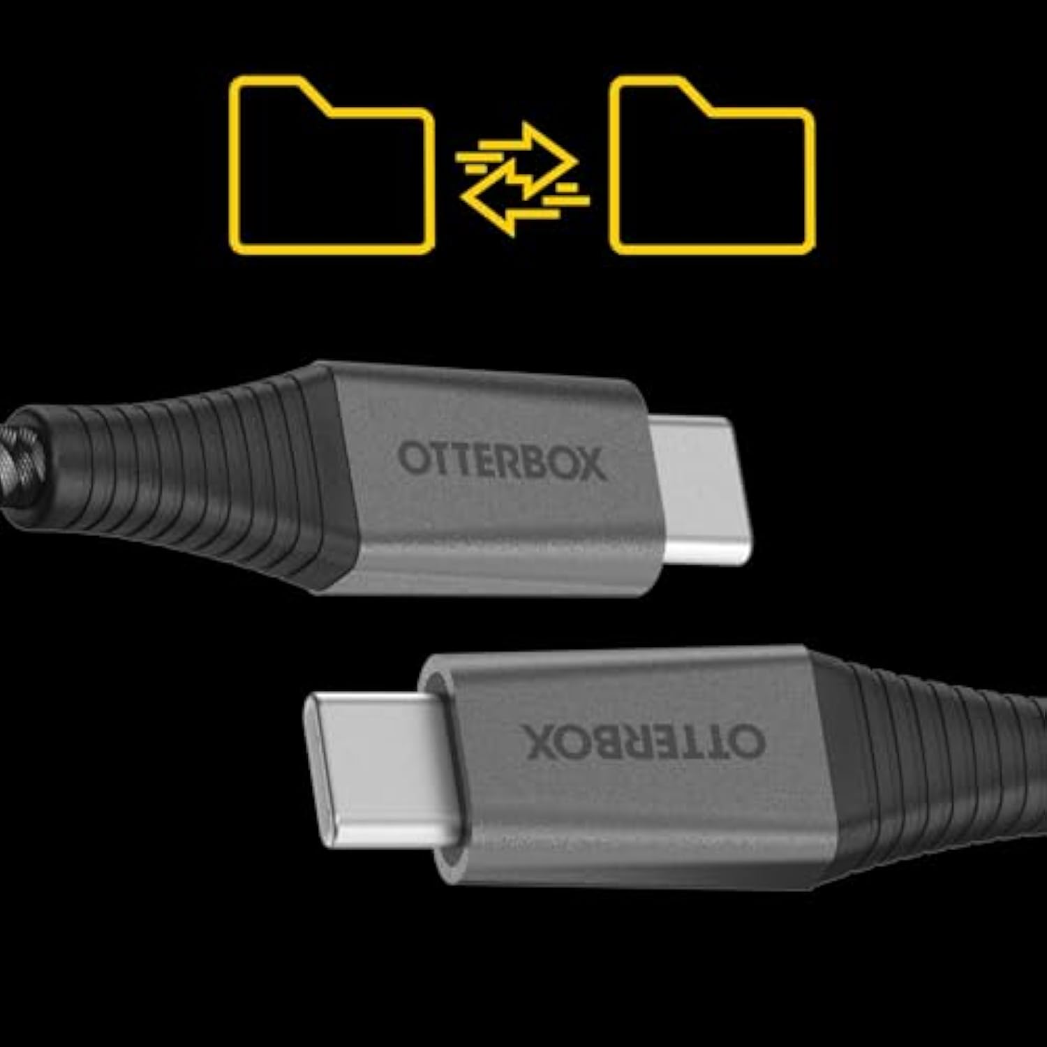 OtterBox Premium Pro Fast Charge USB-C to USB-C Cable, 2m - Haunted Hour (Black)