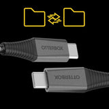 OtterBox Premium Pro Fast Charge USB-C to USB-C Cable, 2m - Haunted Hour (Black)