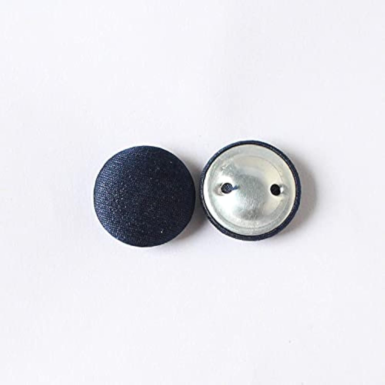 Handmade Navy Blue Button Dupion Fabric Covered Round 12 Buttons For S